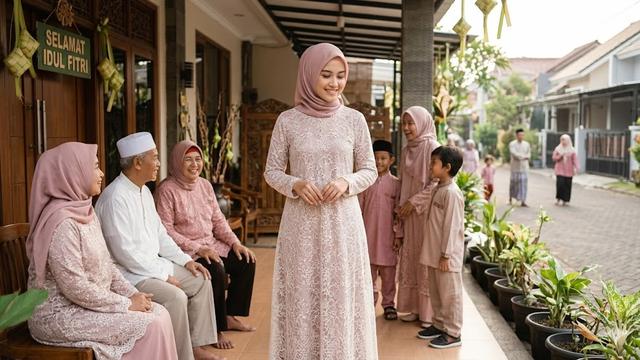 10 Model Gamis Lebaran Simpel tapi Terlihat Mahal di Foto Keluarga ...