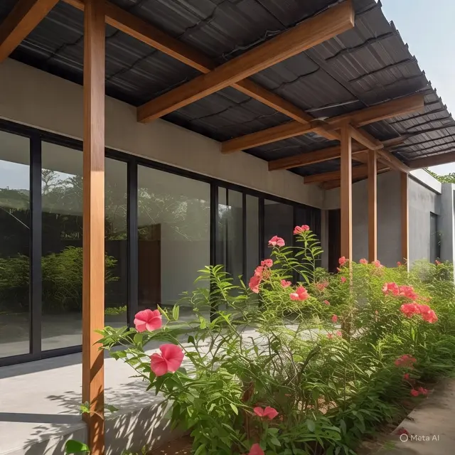 Rumah Beton Ekspos. (Liputan6.com/MetaAI)