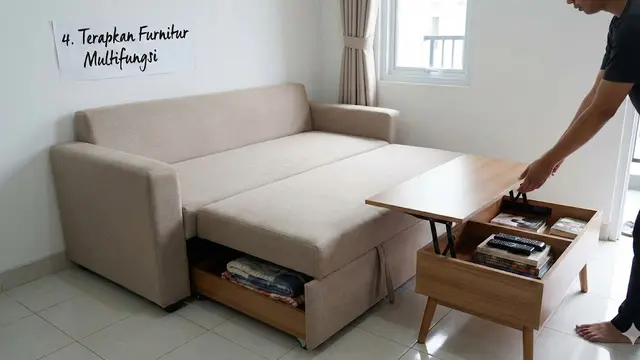Rumah subsidi Terapkan Furnitur Multifungsi (Gemini AI)