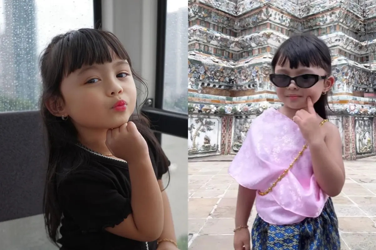 Pose Centil Ameena Atta, Putri Aurel Hermansyah yang Sudah Pintar Bergaya dengan Bibir Merona