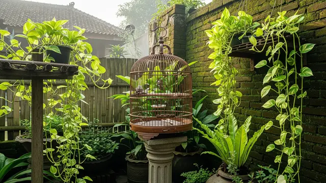 Tanaman yang Cocok Ditanam Dekat Kandang Burung (AI Generated)