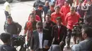 Hasto Kristiyanto sebagai saksi terlapor atas kasus penyebaran berita bohong atau hoaks. (Liputan6.com/Herman Zakharia)
