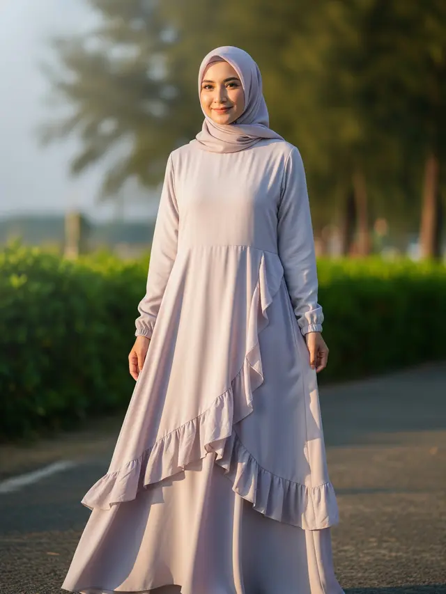 9 Model Gamis A-line dari Rayon untuk Liburan, Pilihan Tepat Tampil Nyaman