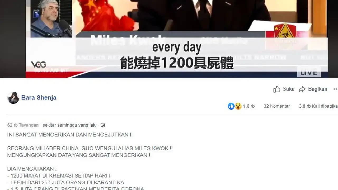 cek fakta akun facebook Bara Shenja
