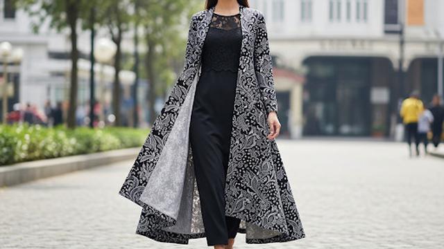 Inspirasi 8 Model Batik A-Line Kombinasi Brokat Casual Formal yang Trendi