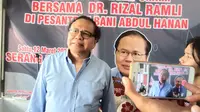 Rizal Ramli, di Pondok Pesantren Bani Abdul Hanan, Kabupaten Serang, Banten. (Sabty, 12/03/2022). (Liputan6.com/Yandhi Deslatama).