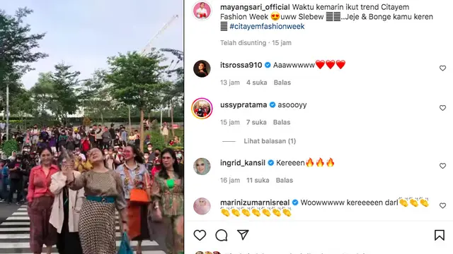 Mayangsari Ikut Ramaikan Citayem Fashion Week, Beri Pujian untuk Jeje dan Bonge. (instagram.com/mayangsari_official)
