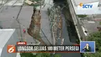 Tanah di area Apartemen Vittoria, Rawa Buaya, Jakarta Barat, longsor hingga membuat saluran air tertutup.