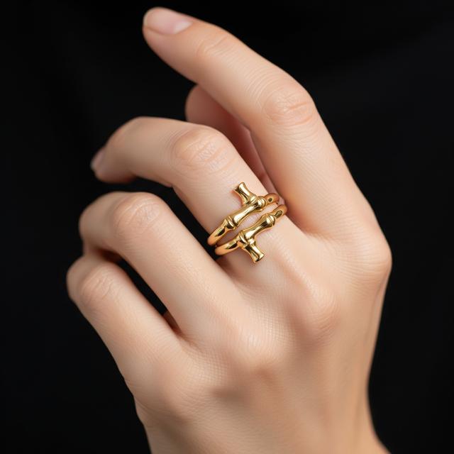 Inspirasi Cincin Emas Model Bambu (Image by Gemini AI)