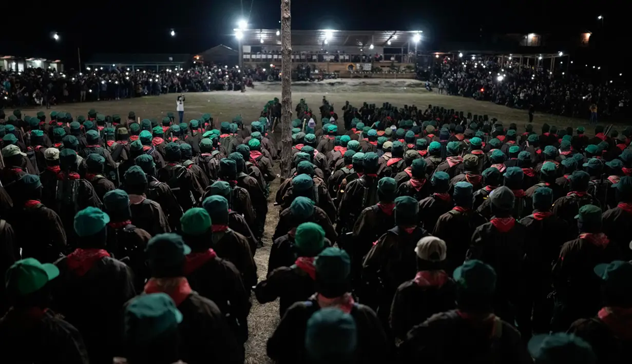 Tentara Pembebasan Nasional Zapatista adalah kelompok revolusioner bersenjata yang bermarkas di Chiapas, salah satu provinsi termiskin di Meksiko. (AP Photo/Eduardo Verdugo)