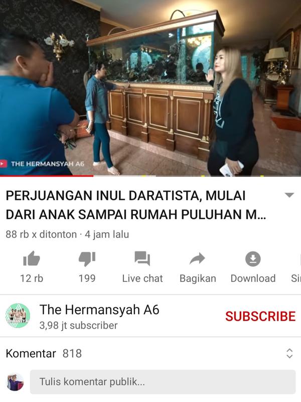 Unggahan Anang dan Ashanty. (Foto: YouTube The Hermansyah A6)