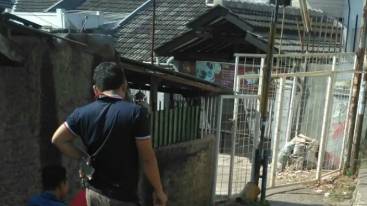 Lokasi penemuan tas misterius di Bekasi.