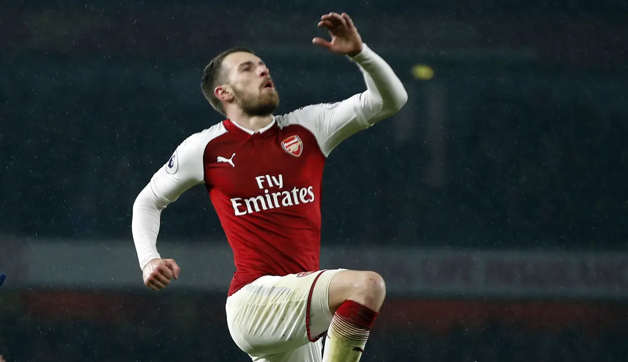 Aaron Ramsey menerima bayaran per minggu dari Arsenal sebesar 110.000 pound sterling dan masih memiiki satu tahun kontrak bersama The Gunners. (AP/Alastair Grant)