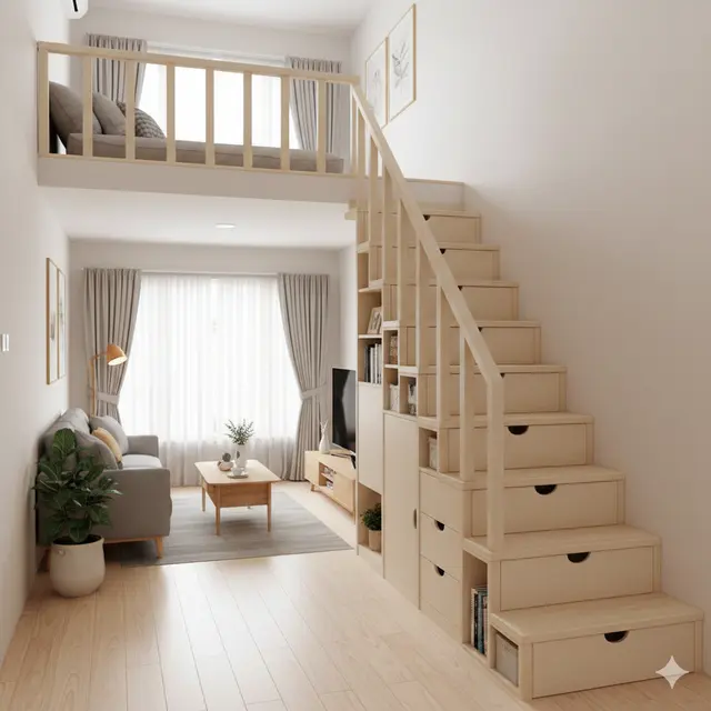 Desain Mezzanine Rumah Type 45 (Foto: Gemini AI)