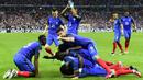 Prancis memetik kemenangan 5-2 atas Islandia pada laga perempat final Piala Eropa 2016 yang berlangsung di Stade de France, Paris, Senin (4/7/2016) dini hari WIB. (AFP/Tobias Schwarz)