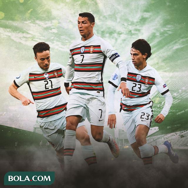 Ilustrasi - Diogo Jota, Cristiano Ronaldo, Joao Felix