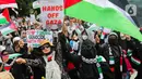 Mereka menyerukan solidaritas terhadap rakyat Palestina. (Liputan6.com/Herman Zakharia)