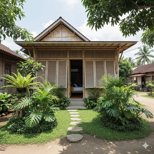 Rumah Tropis dengan Taman Kecil