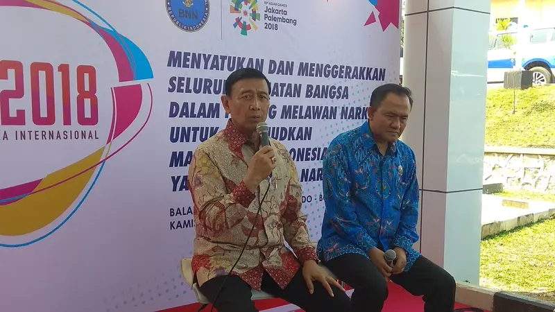 Menkopolhukam Wiranto hadiri peringatan Hari Antinarkoba (Liputan6.com/Achmad Sudarno)