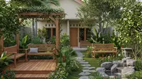 8 Inspirasi Kebun Rumah Alami dengan Tanaman, Bunga, Kayu, dan Buah