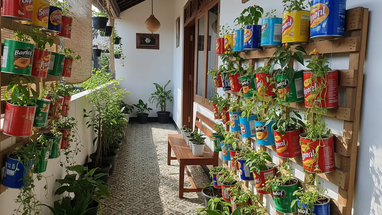 6 Langkah Bikin Model Kebun Vertikal dari Kaleng Bekas Parcel, Ini Tanaman Idealnya