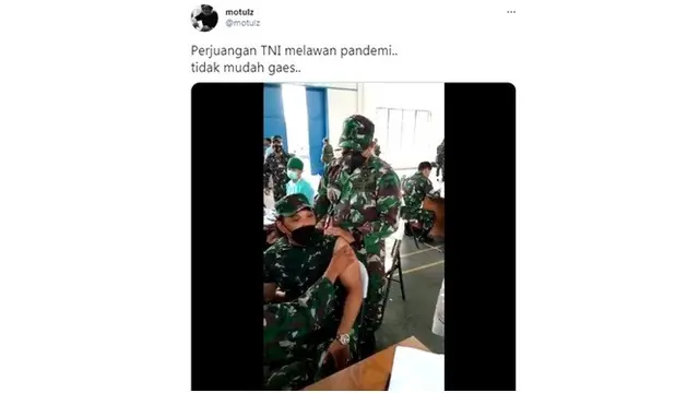 Video Anggota TNI Histeris saat Suntik Vaksin COVID-19 Ini Viral di Medsos