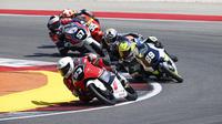 Fadillah Arbi Aditama saat tampil di ajang FIM JuniorGP. (Dokumentasi PT Astra Honda Motor)