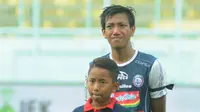 Syaiful Indra Cahya, bek kiri Arema FC. (Bola.com/Iwan Setiawan)