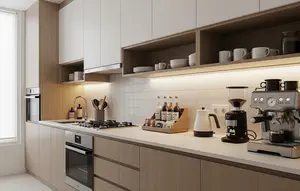 7 Model Dapur dengan Area Khusus Membuat Kopi agar Aktivitas Meracik Minuman Lebih Nyaman