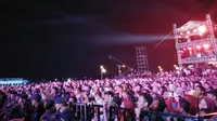 ribuan warga Sumsel antusias menyaksikan Countdown Asian Games 2018 di Plasa BKB Palembang (Liputan6.com / Nefri Inge)