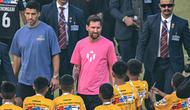 Momen Lionel Messi saat ikuti GOAT India Tour beberapa waktu lalu. (Sajjad HUSSAIN / AFP)