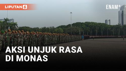 VIDEO: Ribuan Petugas Keamanan Siap Berjaga Aksi Unjuk Rasa di Monas Hari Ini