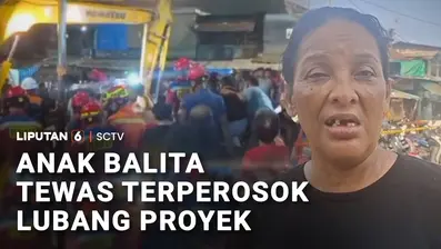 Bocah laki-laki berusia 4 tahun tewas terperosok ke dalam lubang galian proyek pembangunan lapangan multifungsi, di kawasan Manggarai, Tebet, Jakarta Selatan. Ukuran lubang yang sempit dengan kedalaman 4 meter membuat proses evakuasi berlangsung mene...