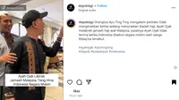 Ayah Ojak marah-marah ke jemaah haji warga Malaysia saat Indonesia dibilang negara miskin. (Instagram @depoklagi)