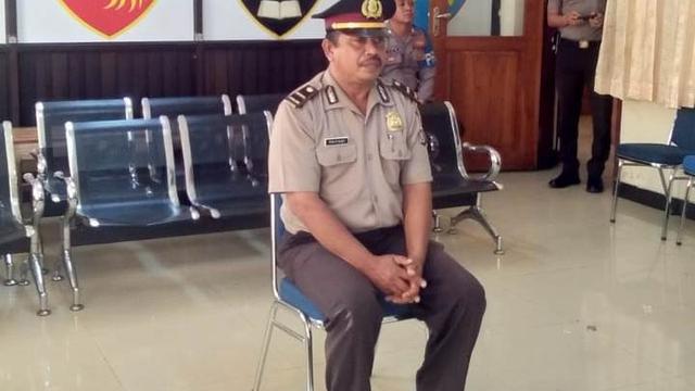 Sidang rekomendasi pemberhentian Iptu Triadi yang digelar di Ruang sidang Kode Etik Propam Polda Sultra, Jumat (9/8/2019).(Liputan6.com/Ahmad Akbar Fua)