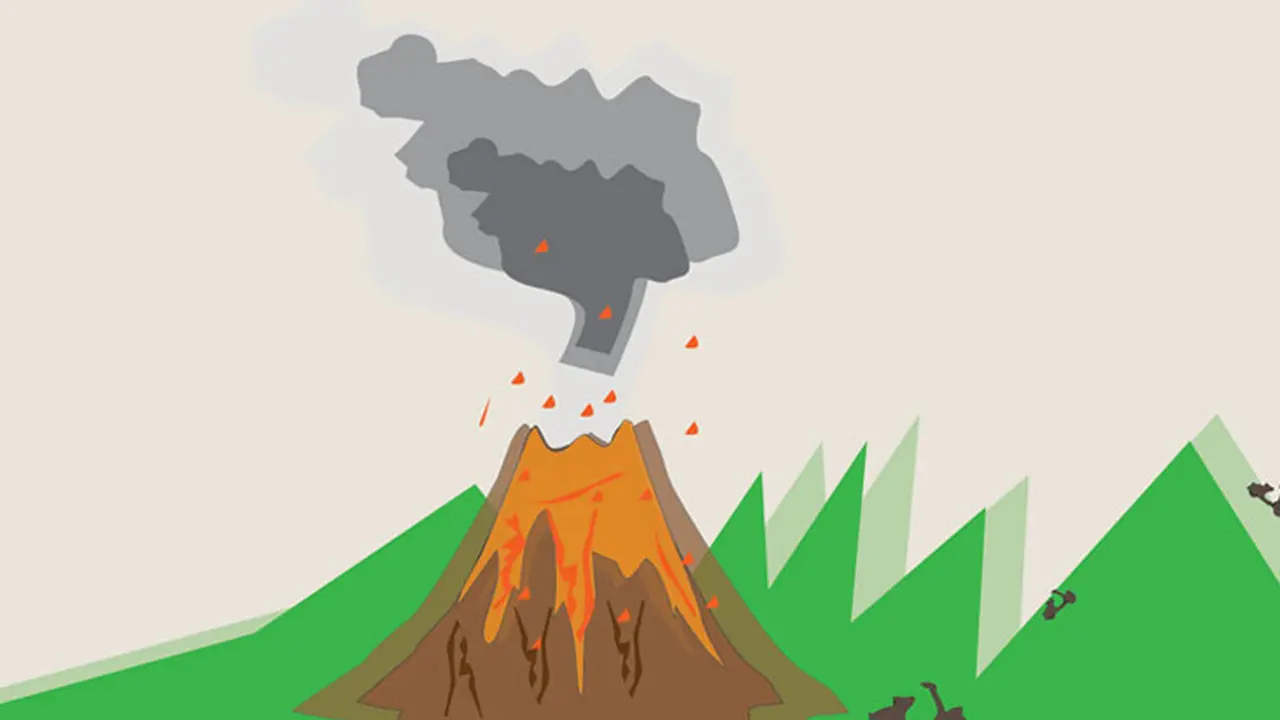 Ilustrasi Gunung Meletus