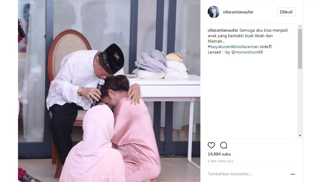 Olla Ramlan gelar tasyakuran 4 bulan kehamilan (Foto: Instagram)