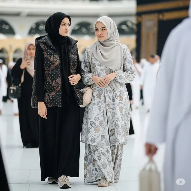 Model Batik Umroh Artis Terbaru 2025. Foto: Gemini