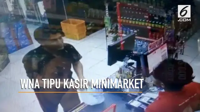 Berdalih ingin menukar uang, seorang warga Iran berhasil mengelabui kasir minimarket di Depok. 