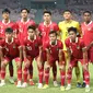 Pose dari pemain Timnas Indonesia U-17&nbsp;sebelum pertandingan uji coba melawan Timnas Korea Selatan U-17 yang berlangsung di Stadion Patriot Candrabhaga, Bekasi, Rabu (30/8/2023). (Bola.com/Abdul Aziz)