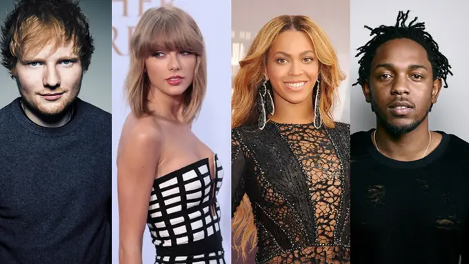 [Bintang] Ed Sheeran, Taylor Swift, Beyonce, Kendrick Lamar