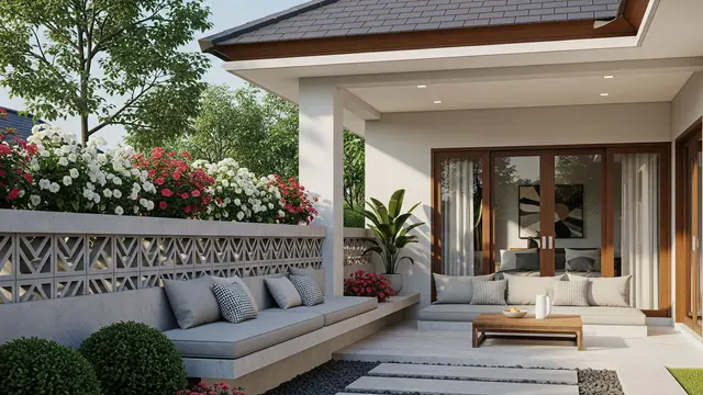 Teras Asri dengan Area Outdoor