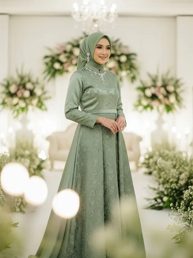 9 Model Gamis Warna Elegan untuk Acara Lamaran, Anggun di Momen Spesial