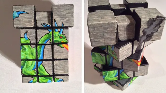 Bosan dengan Kanvas, Seniman Ini Melukis di Rubik