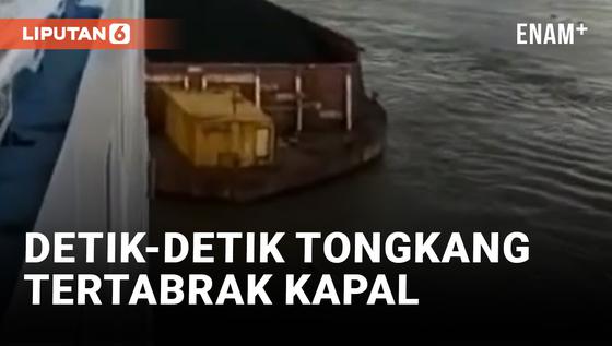 VIDEO: Kapal Penumpang Tabrakan dengan Tongkang Batu Bara di Kalsel