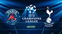 Ilustrasi cover Paris Saint-Germain (PSG) vs Tottenham Hotspur, Liga Champions. (Bola.com/Wiwig Prayugi)