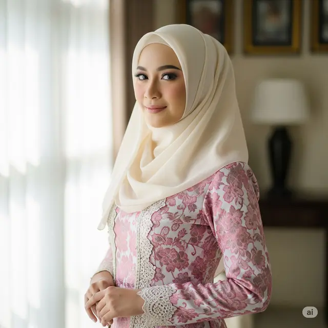 Baby Pink + Brokat Putih
