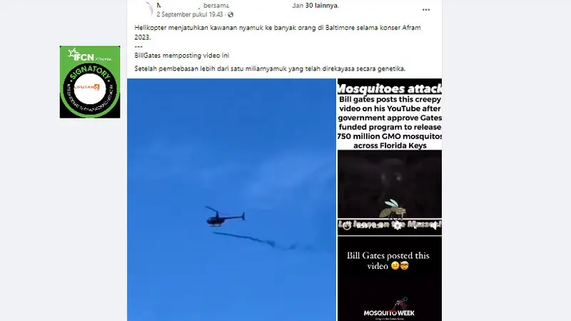 Penelusuran  klaim helikopter menjatuhkan kawanan nyamuk rekayasa genetik