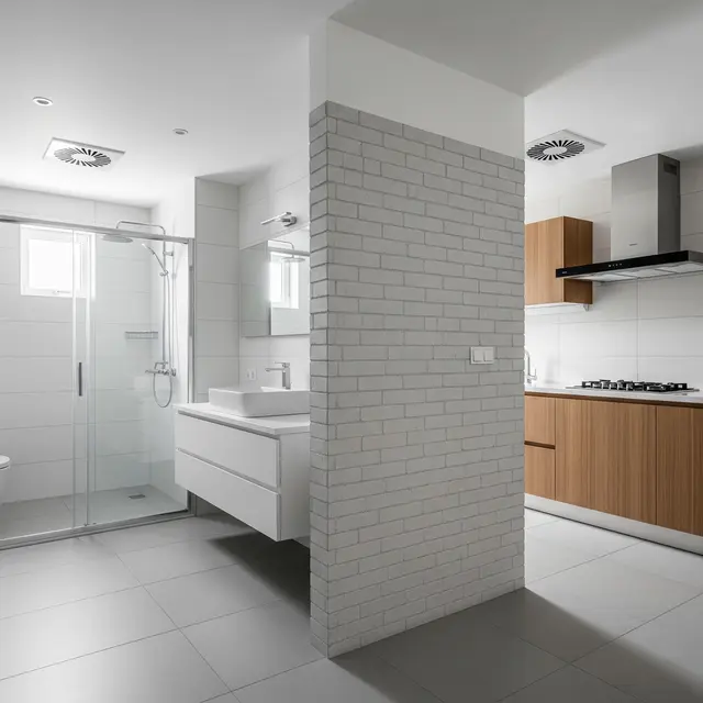 Desain Kamar Mandi Bersebelahan dengan Dapur