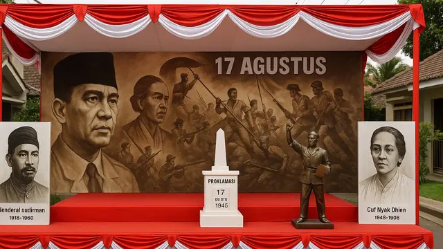 Dekorasi Panggung 17 Agustus Simple Elegan/Ilustrasi oleh AI